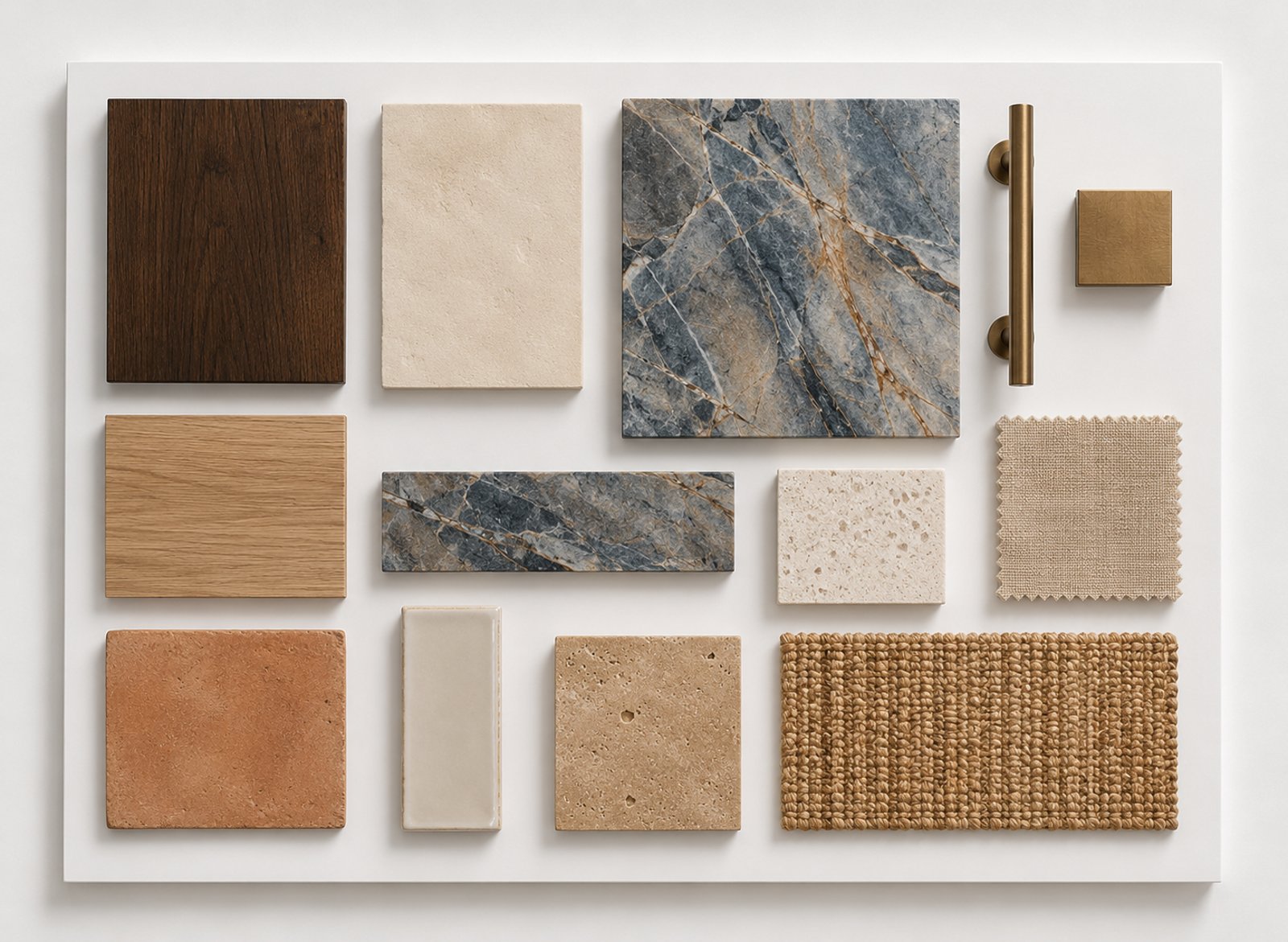 Planche d'ambiance et matériaux du projet de maison